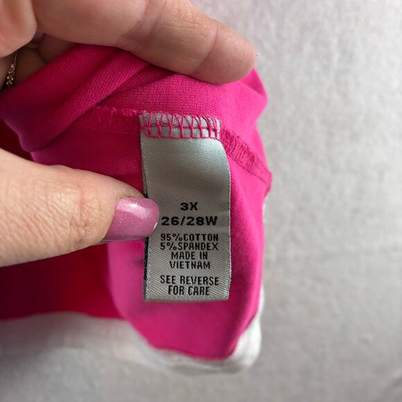 Cathrine's Suprema Collection V-neck Top 3X Plus 26/28W Hot Pink Modest Comfort - Picture 8 of 11